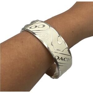 Coach Off White and Silver Bangle Bracelet